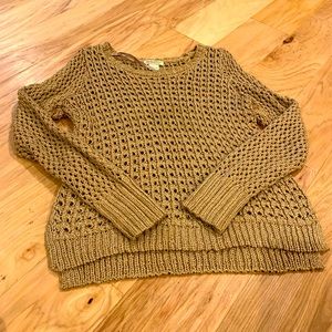 Lucky Brand tan “knit” sweater size small